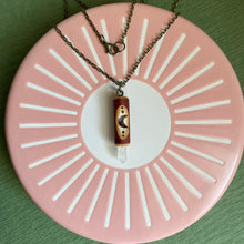 Load image into Gallery viewer, Natural Wood and Crystal Pendant Necklace Moonstone, Blue Kyanite, Lemurian Quartz
