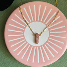 Load image into Gallery viewer, Peach Moonstone Crystal Point Necklace