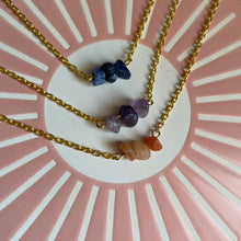 Load image into Gallery viewer, Natural Stone Chip Necklace Red Aventurine, Sodalite, Amethyst