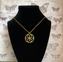 Load image into Gallery viewer, Flower of Life Gold Toned Charm Necklace