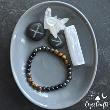 Load image into Gallery viewer, Natural Stone Bracelet Tigers Eye &amp; Hematite Grounding