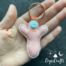 Load image into Gallery viewer, Peculiar Poppet Doll Micro Keychain Rose Gold
