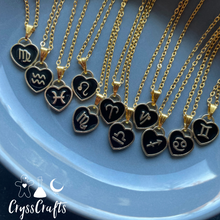 Load image into Gallery viewer, Zodiac Charm Necklace Gold heart