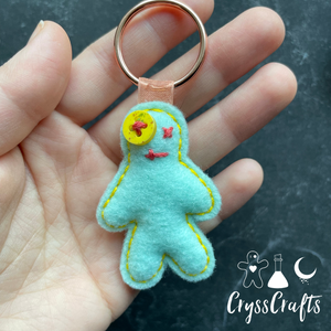Peculiar Poppet Doll Micro Keychain Rose Gold
